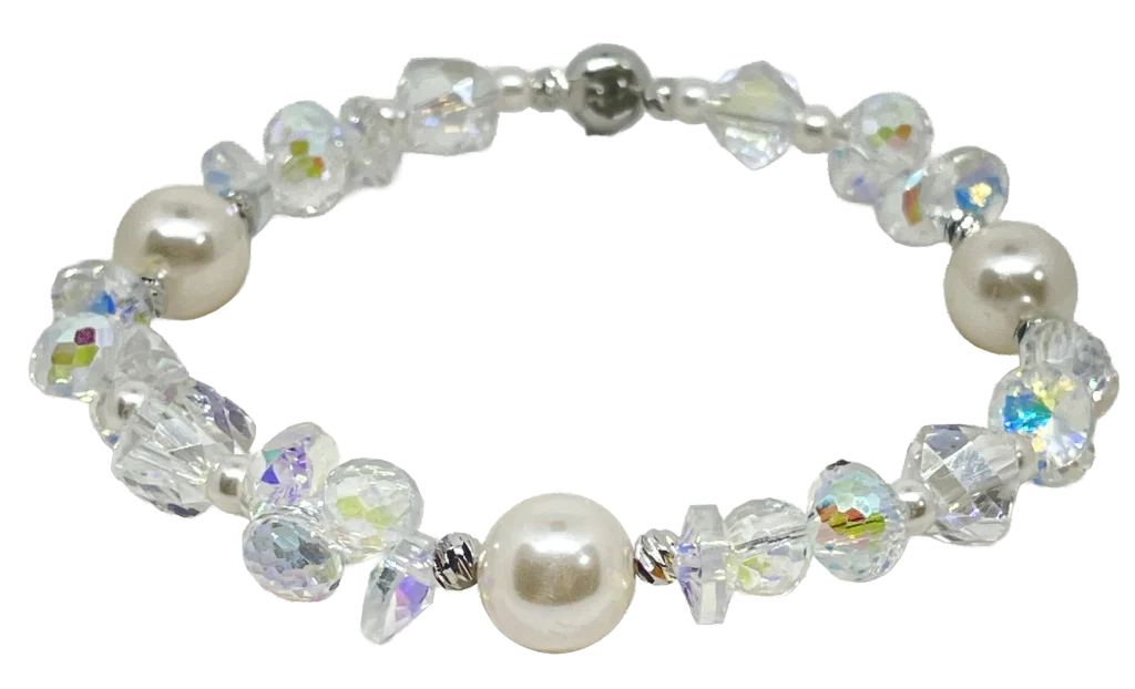 Pulsera ajustable con perla blanca