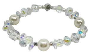 Pulsera ajustable con perla blanca