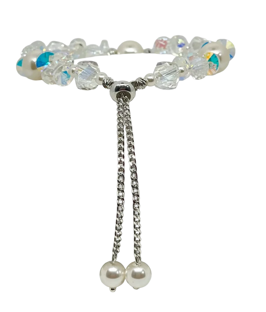 Pulsera ajustable con perla blanca-gallery-0