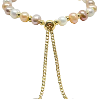 Pulsera ajustable con perla rosada-gallery-0
