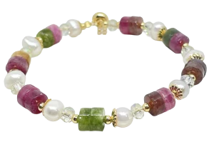 Pulsera ajustable con piedras de colores