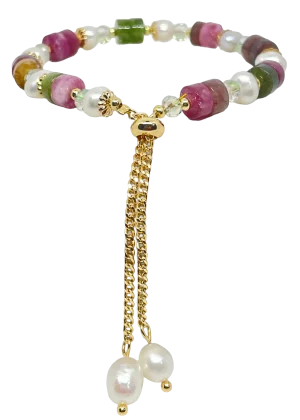 Pulsera ajustable con piedras de colores-gallery-0