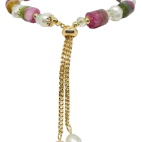 Pulsera ajustable con piedras de colores-gallery-0