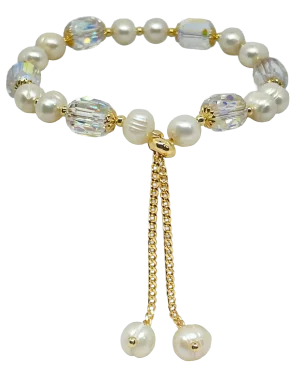 Pulsera ajustable de perla blanca-gallery-0