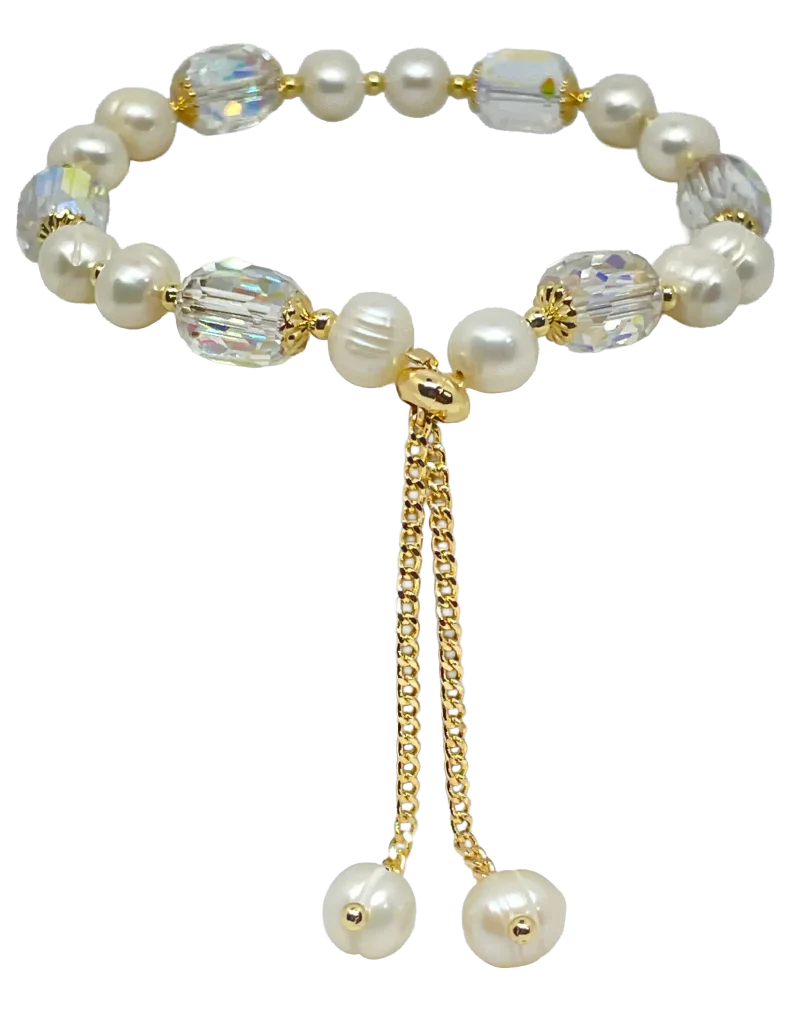 Pulsera ajustable de perla blanca-gallery-0
