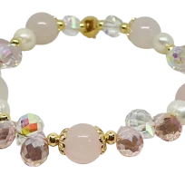 Pulsera ajustable de perla rosada