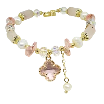 Pulsera ajustable dije de trébol