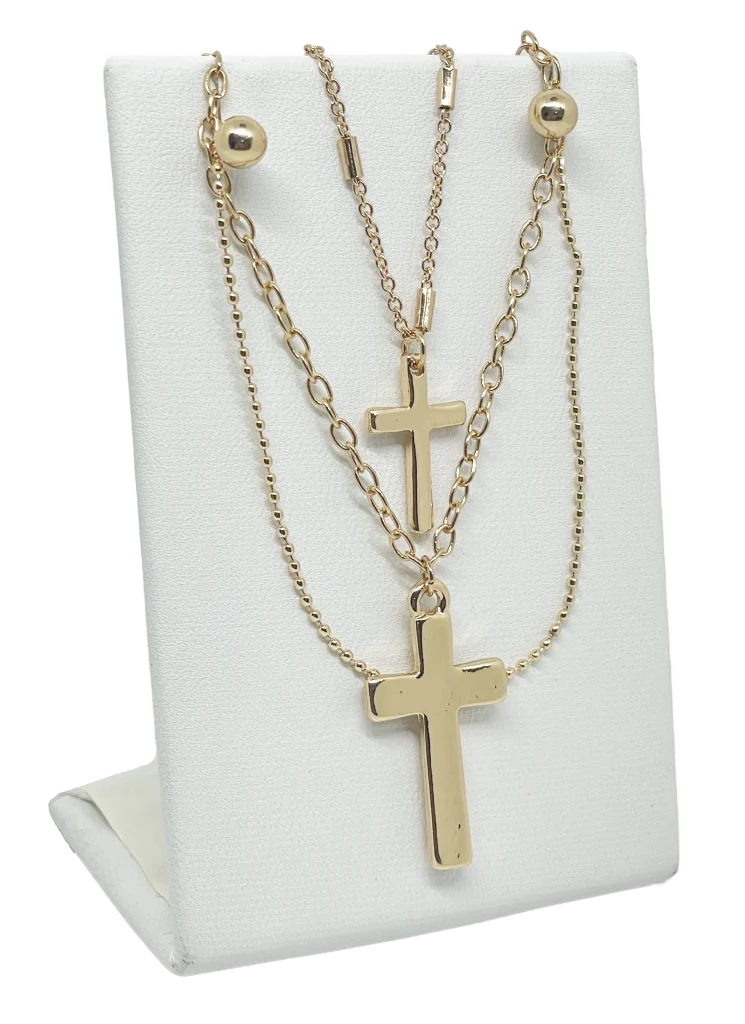 Set de collar y aretes con cruces Set de collar y aretes con cruces
