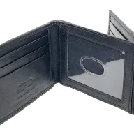 Tarjetero con money clip de cuero negro-gallery-1