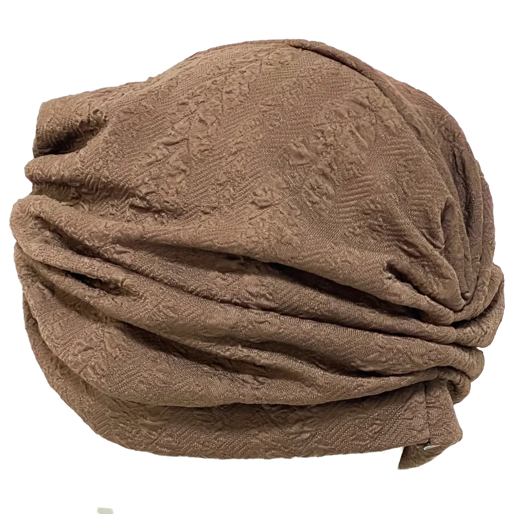 Turbante café con diseño-gallery-0