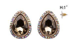 Arete café con brillantito