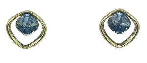 Aretes dorados con brillantito - chapa S925