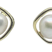 Arete dorado con perla-S925