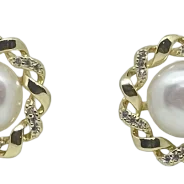 Arete dorado con perla-S925