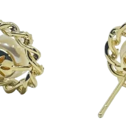 Arete dorado con perla-S925-gallery-0
