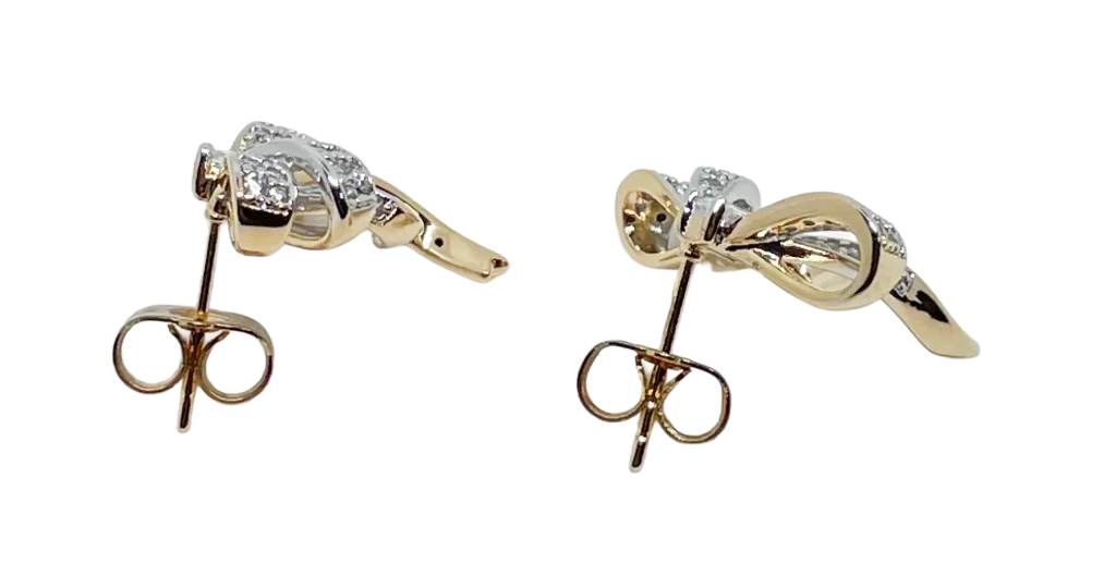 Aretes dorados de rodio con brillantito-gallery-0