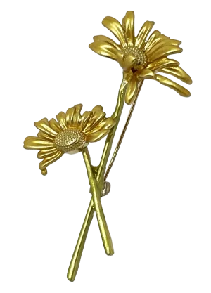 Prendedor dorado de girasoles
