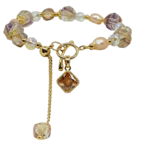 Pulsera ajustable con perlas rosadas-gallery-0