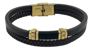 Pulsera café de cuerina