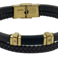 Pulsera café de cuerina