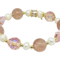 Pulsera de vidrio rosada -gallery-0