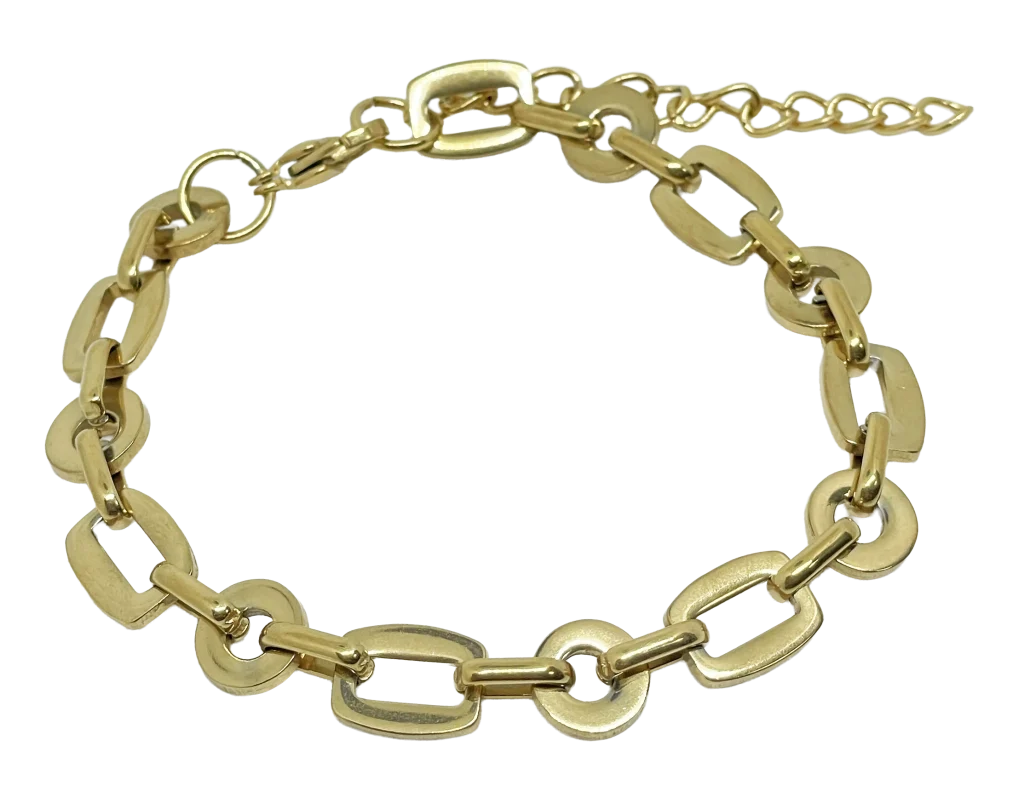 Pulsera dorada de acero inoxidable