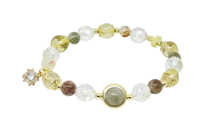 Pulsera elástica de vidrio gris