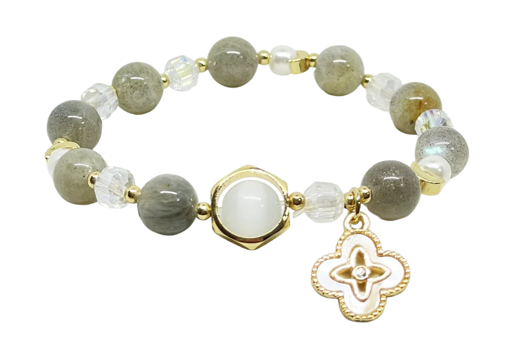 Pulsera elástica de vidrio verde