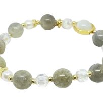 Pulsera elástica de vidrio verde-gallery-0