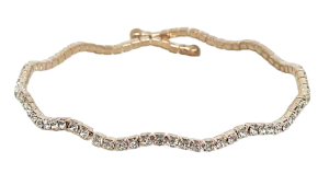 Pulsera rose gold con brillantitos flexible ovalada