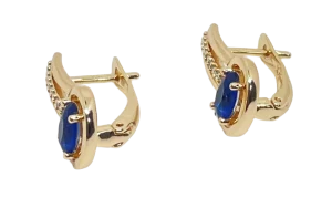 Aretes dorados de rodio con brillantitos