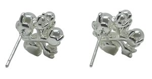 Aretes plateados con perlas-gallery-0
