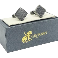 Mancuernillas grises de metal