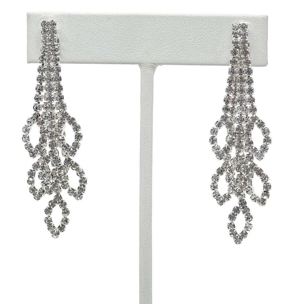 Aretes de brillantitos plateados