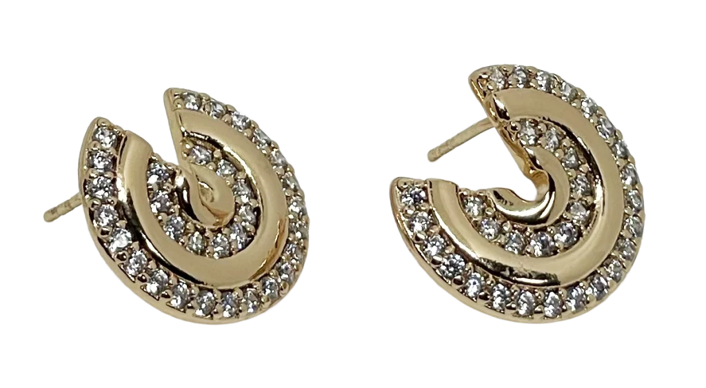Aretes dorados de rodio de brillantitos