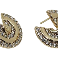 Aretes dorados de rodio de brillantitos