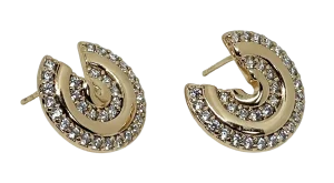 Aretes dorados de rodio de brillantitos