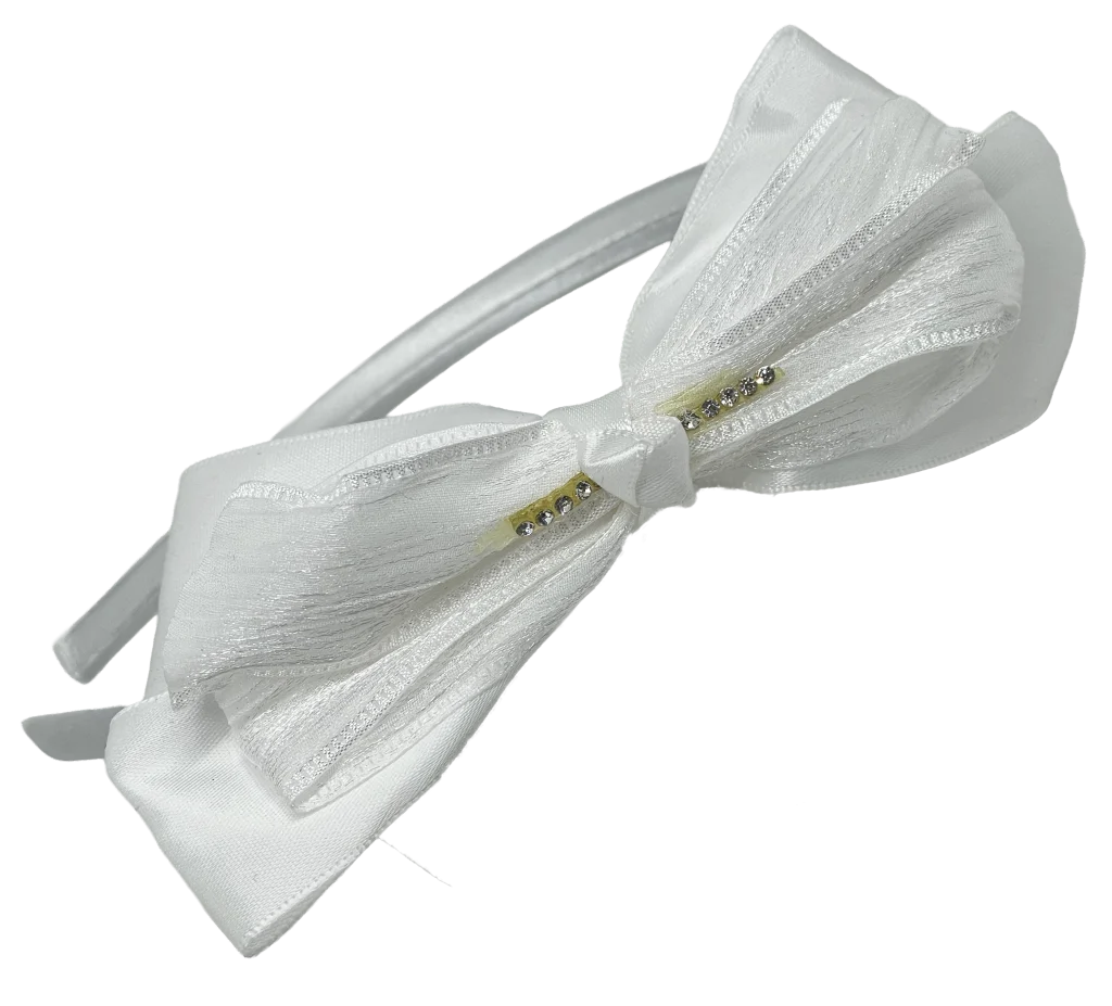 Diadema de niña color blanco