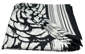 Pañuelo cuadrado blanco con negro-gallery-0