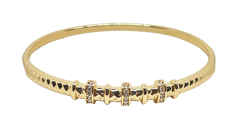 Pulsera aro de rodio dorada