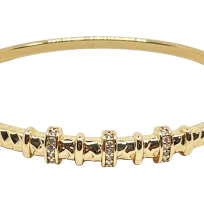 Pulsera aro de rodio dorada
