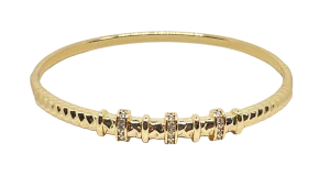 Pulsera aro de rodio dorada