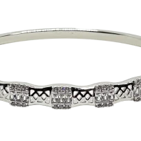 Pulsera aro de rodio plateada