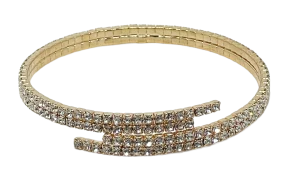 Pulsera dorada flexible con brillantitos
