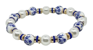 Pulsera elástica con perlas