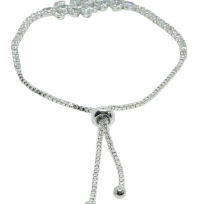 Pulsera plateada ajustable con brillantitos-gallery-0