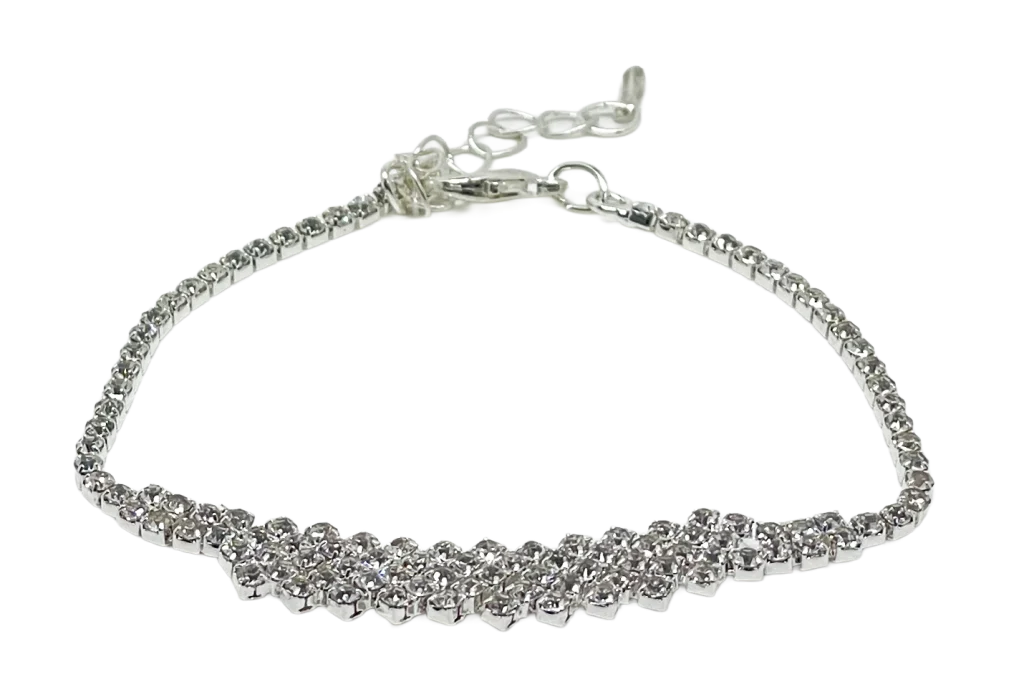 Pulsera plateada con brillantitos
