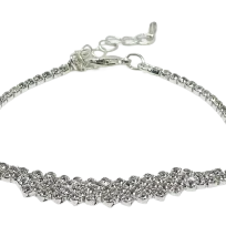 Pulsera plateada con brillantitos