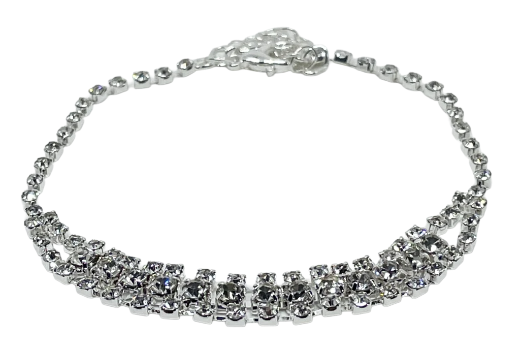 Pulsera plateada con brillantitos