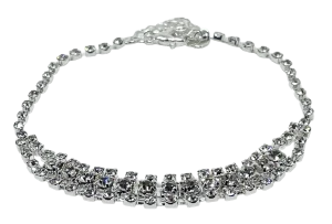 Pulsera plateada con brillantitos
